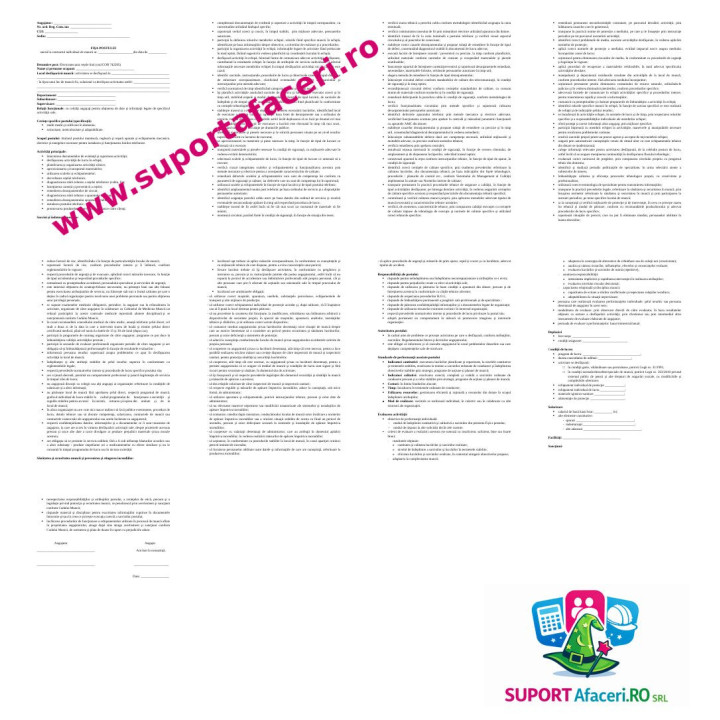 Fișa postului Electromecanic rețele linii – model editabil DOC