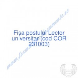 Lector universitar (cod COR...