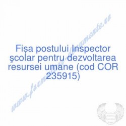 Inspector şcolar pentru...