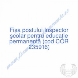 Inspector şcolar pentru...