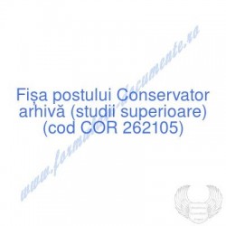 Conservator arhivă (studii...