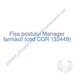 Manager farmacii (cod COR...