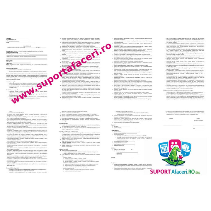 Fișa postului Specialist în domeniul securității și sănătății în muncă – model editabil DOC